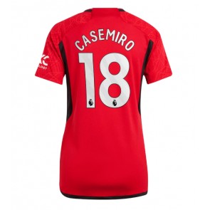 Lacne Ženy Futbalové dres Manchester United Casemiro #18 2023-24 Krátky Rukáv - Domáci